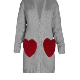 “RED HEARTS” SHORT CARDIGAN