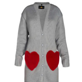 “RED HEARTS” SHORT CARDIGAN