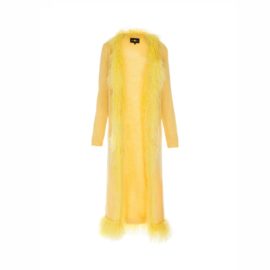 “YELLOW CARDIGAN” WITH LAMA FUR DÉCOR