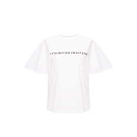 WHITE T-SHIRT “I KISS BETTER THAN I COOK”