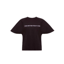 BLACK T-SHIRT “I KISS BETTER THAN I COOK”