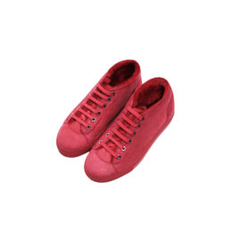 Burgundy mouton sneakers