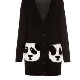 ”Pandas” short black cardigan