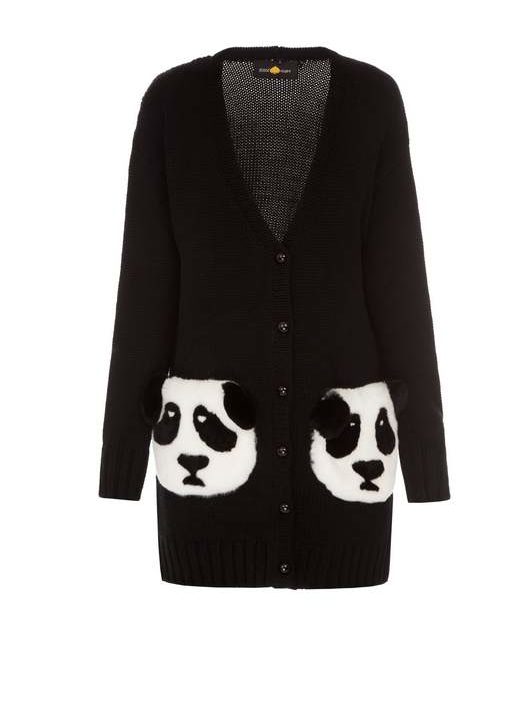 ”Pandas” short black cardigan