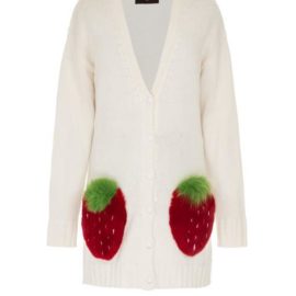 Strawberry short white cardigan