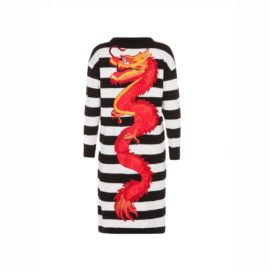 “Dragon” stripped black cardigan