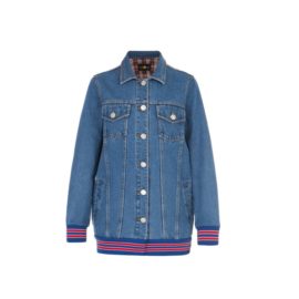 Dark Denim jacket with embroidered applique