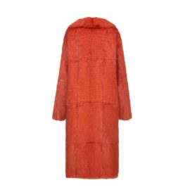 Orange rabbit fur coat