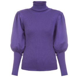 Volume sleeves violet sweater