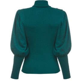 Volume sleeves emerald sweater
