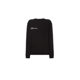 Black sweatshirt with printed sign