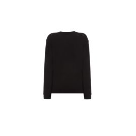 Black sweatshirt with printed sign