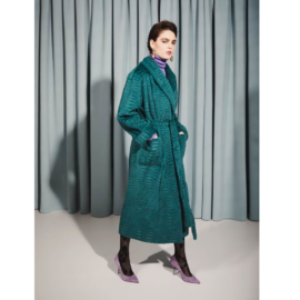 EMERALD RABBIT FUR ROBE COAT