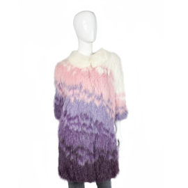 PURPLE MULTICOLOR ARCTIC FOX FUR COAT