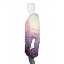 PURPLE MULTICOLOR ARCTIC FOX FUR COAT